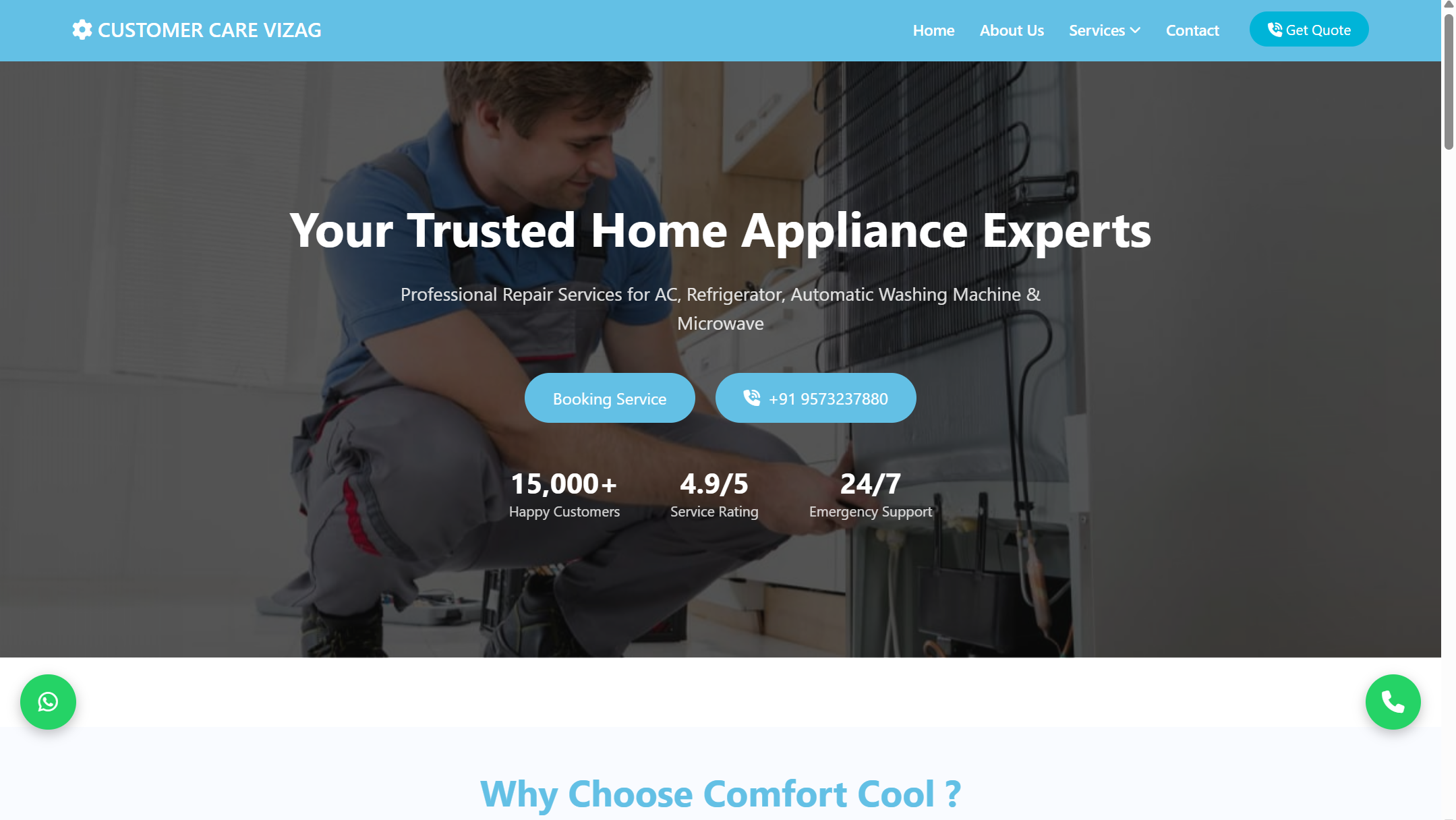 CUSTOMER CARE VIZAG (Web Application)