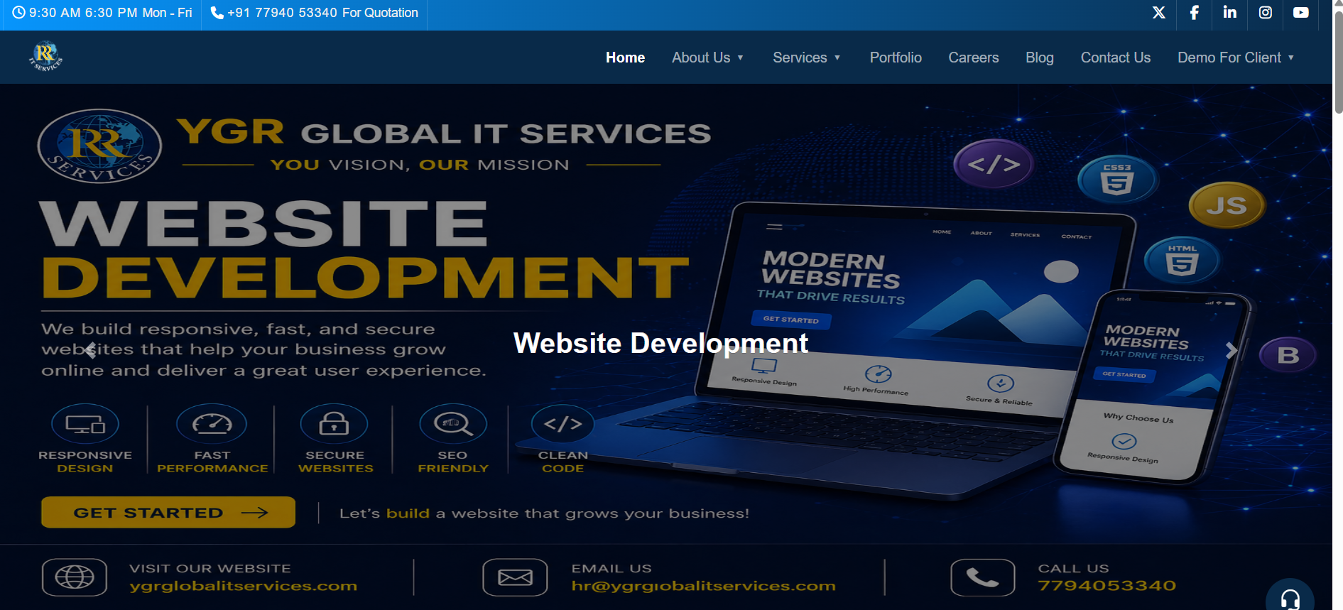 YGR Gobal IT Services (Web Application)
